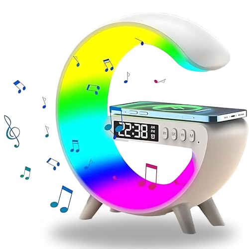مصباح G الذكي - مكبر صوت بلوتوث وشاحن لاسلكي وساعة منبه RGB